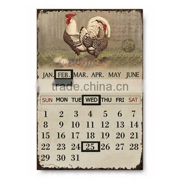 Decorative Vintage Metal Sign Antique Metal Plaque Calendar Metal Wall Plaque