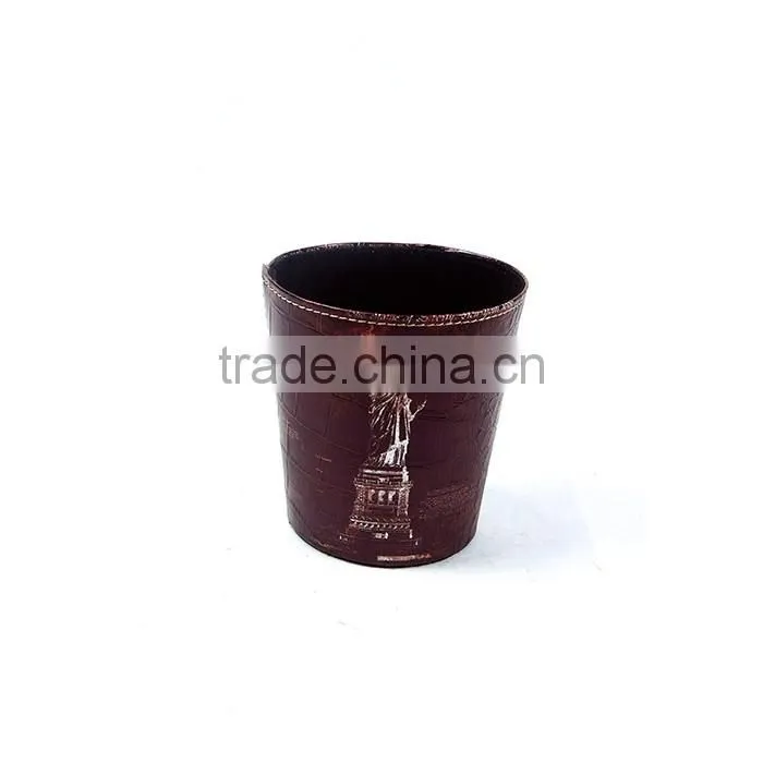 High Quality Waste Bin Faux Leather Trash Can For Home/Office/Hotel
