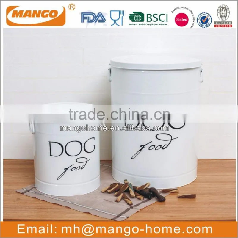 White powder coating iron metal compost bucket with lid