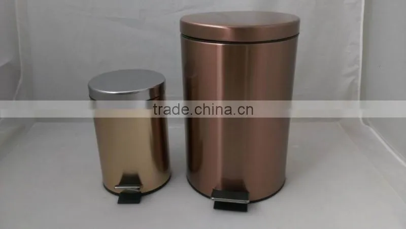 2016 Houseware large metal garbage bin trash can dust bin