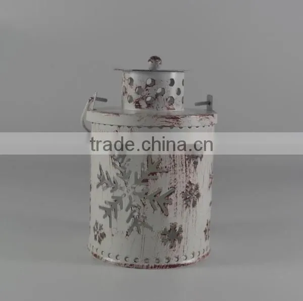 Christmas snowing metal lantern