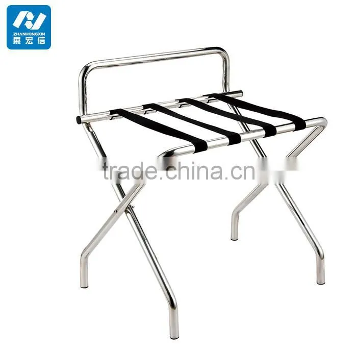 stainless steel back metal folding luggage rack for hotels