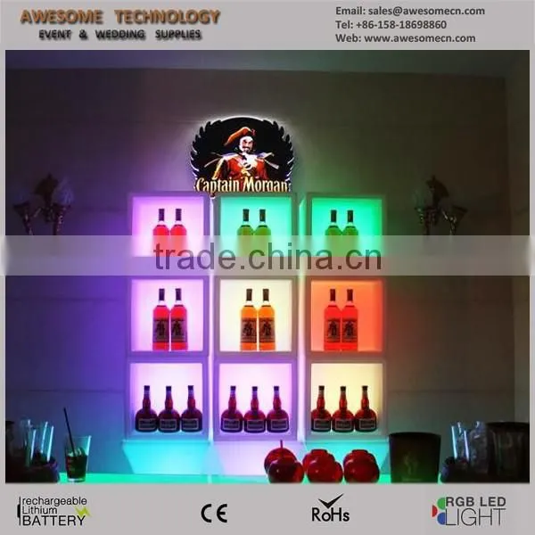 modern design white LED back bar cubbys