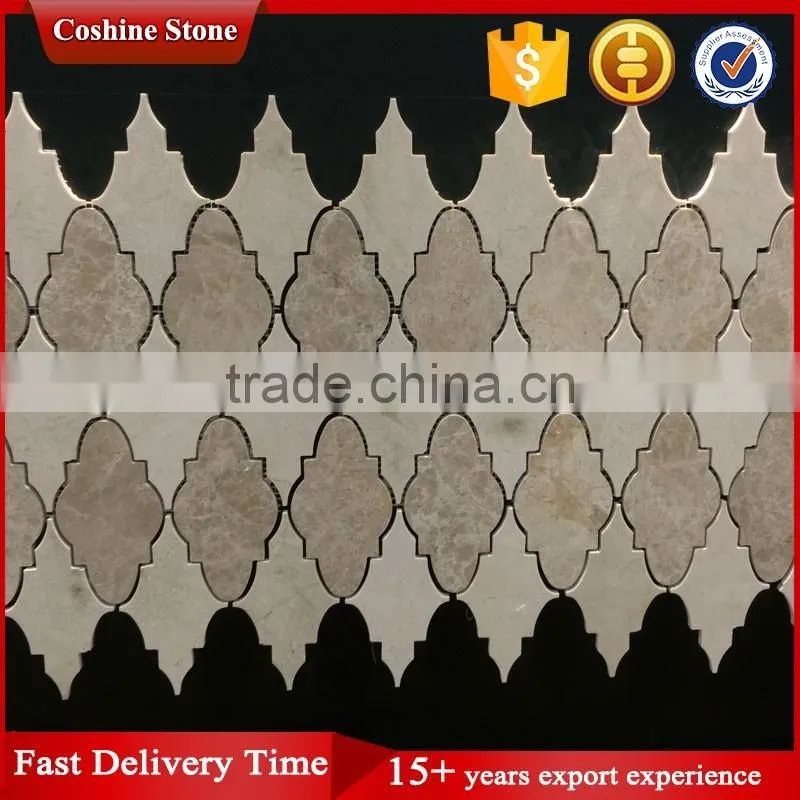 Rhombus Crema Marfil natural stone mosaic tiles