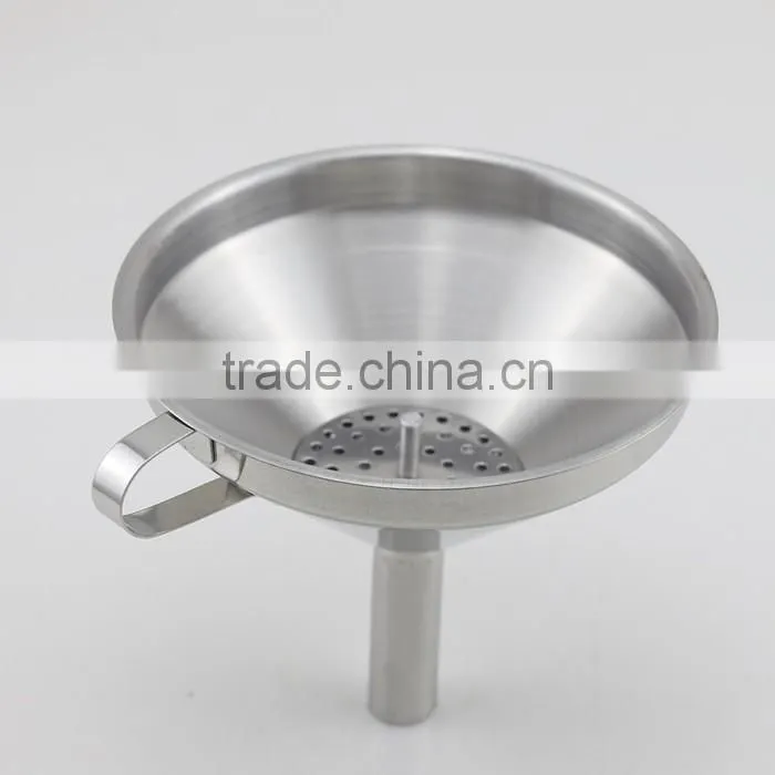 Wide Mouth Stainless Steel Funnel With Detachable Strainer