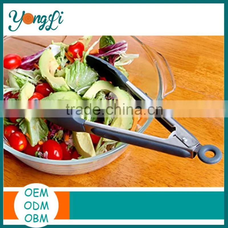 Tongs with Lock Grip Serving Stainless Steel for Beaker Scissor/Cake/Salad/BBQ Meat Tongs
