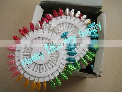 Wheel packing 55mm leaf shaped decorative pearl head pin