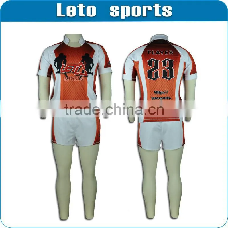 Short sleeve dry fit sublimation custom rugby jersey