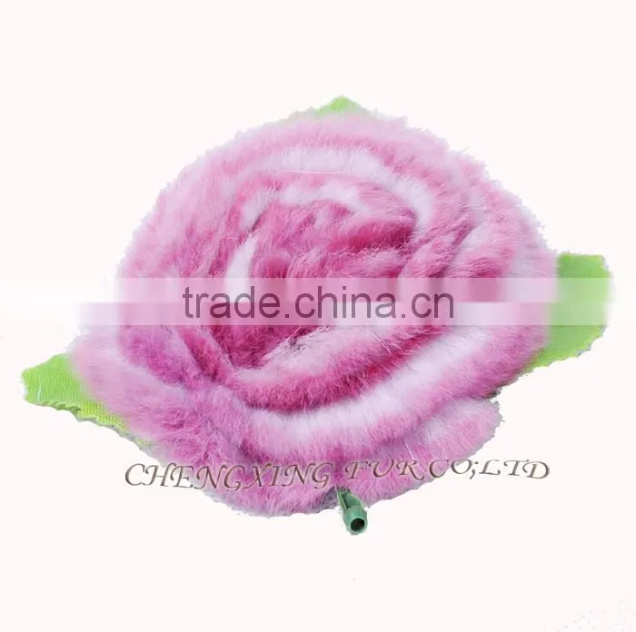 CX-A-33 High Quality Genuine Rex Fur Flower Decoration Brooches Pin