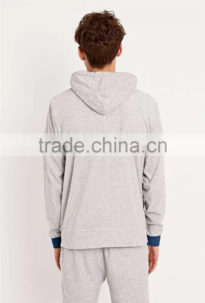 Thin hoodie with string blank pullover grey wholesale plain zip hoodies