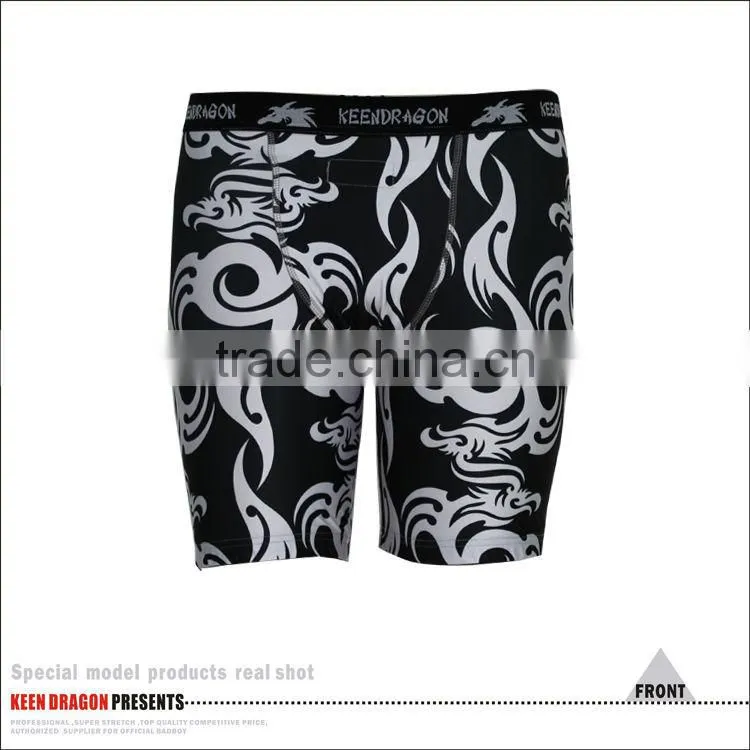 professional mma sportswear custom print mens good wholesale compression shorts