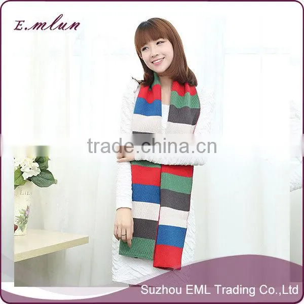 Wholesale patchwork knit scarf/knit fabric scarf/knitted scarf