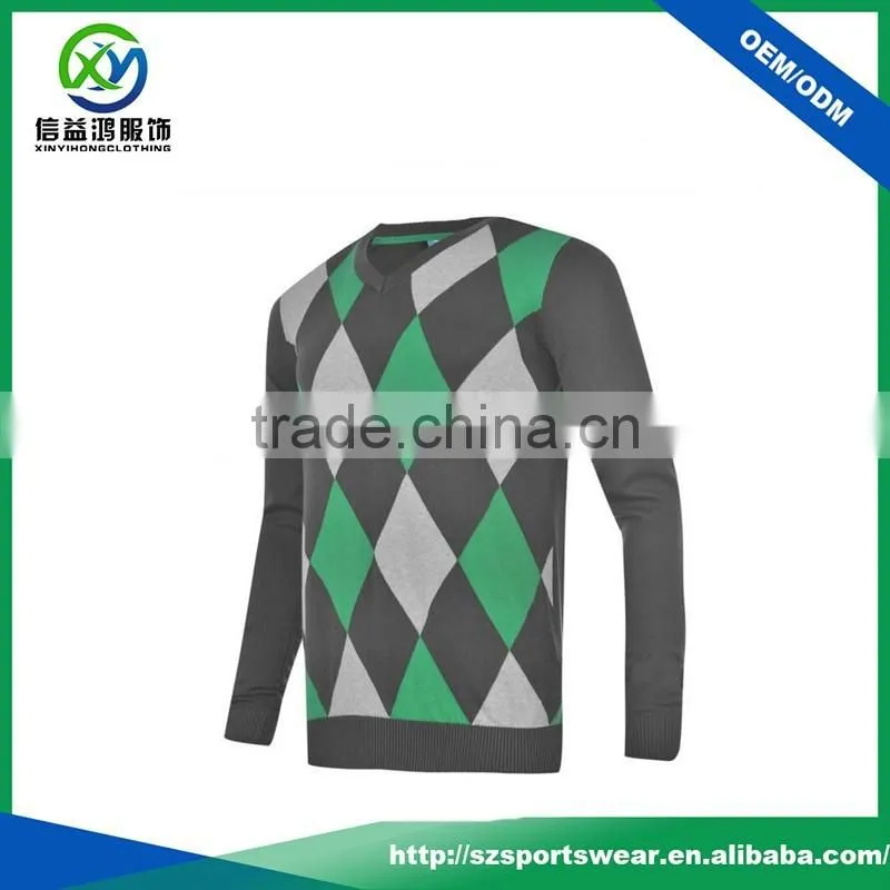 New Style Winter Diamond Pattern Fashion Golf Men Knitwear