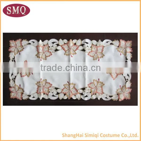 hot sell Custom flower design embroidered rectangular tablecloth