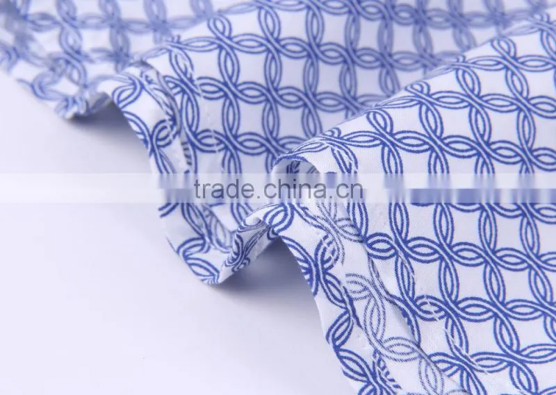 2017 customized printing men's long sleeve shirt with contrast collar and cuff