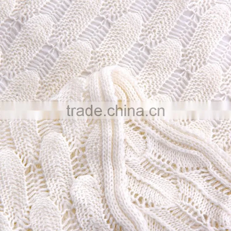 High quality cheap price acrylic knitted crochet blanket