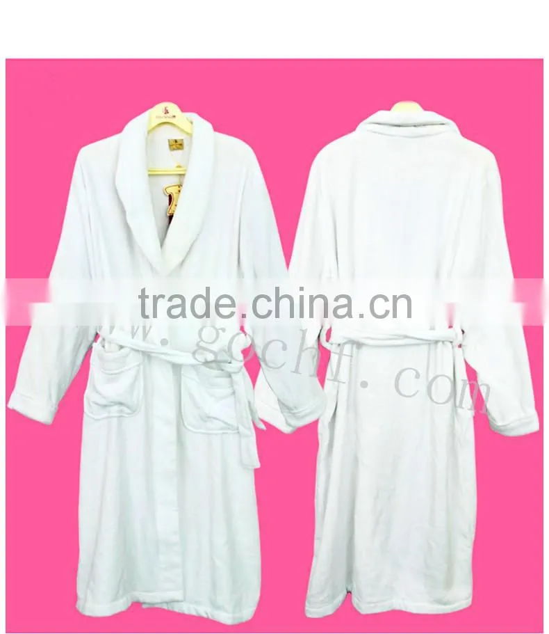 Plush terry towel bathrobe morning gown