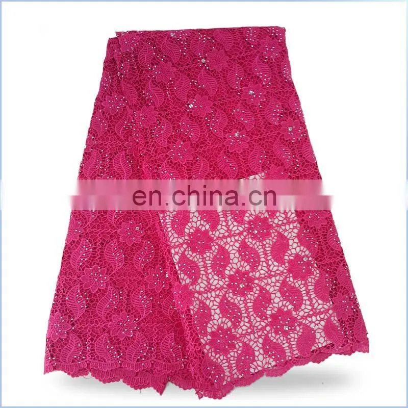 popular design high quality african cord lace/Water Soluble Lace fabrics for wedding drees LS15073145