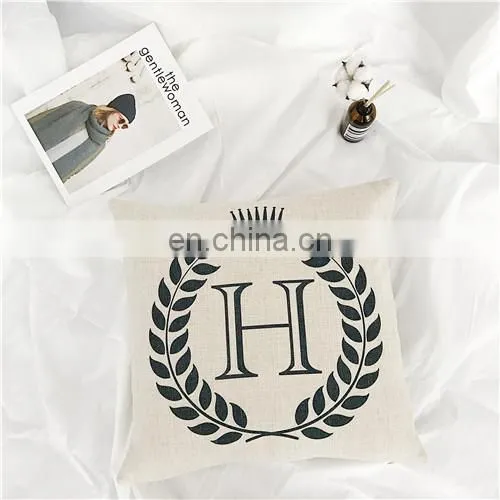 The letter Cotton Linen Plain Custom Printing Cushion covers