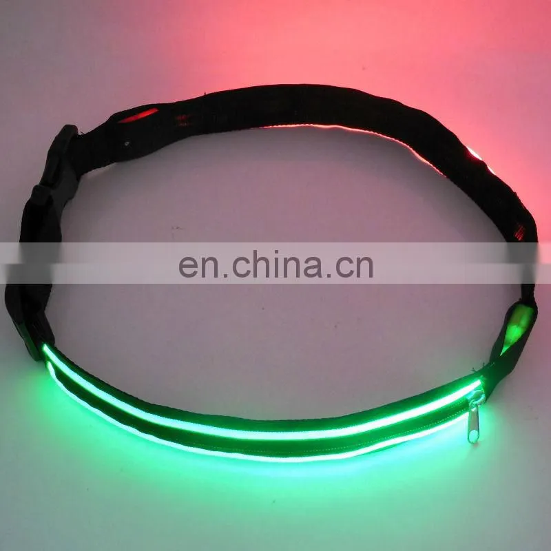 Two switches on led belt for party Flashing party belt led party waistband