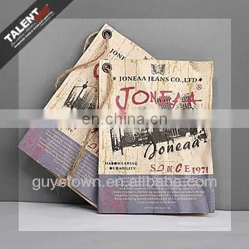 custom Thick card silver eyelet Price Tag for garment