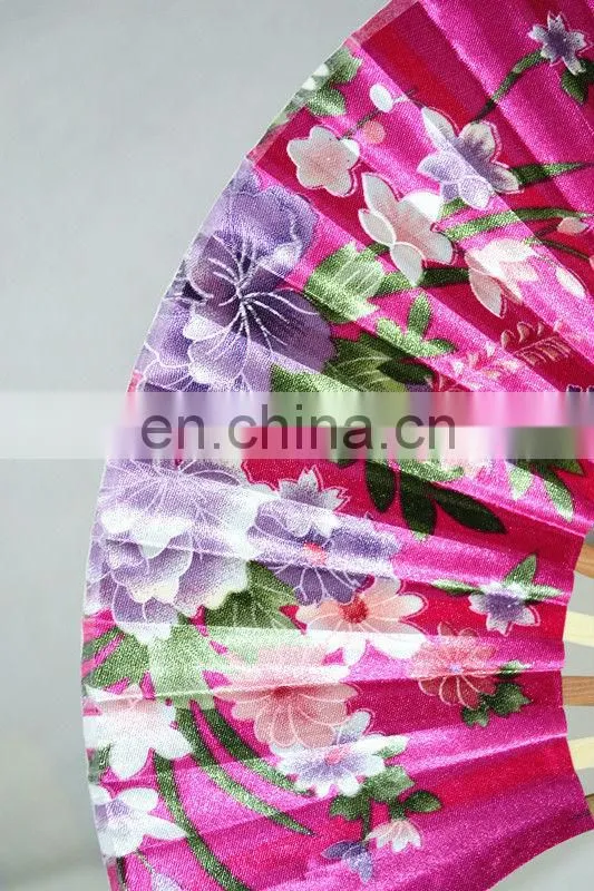 2014 high quality and fashion cloth hand fan whloesale
