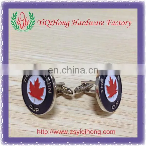 England shield metal silver cufflink