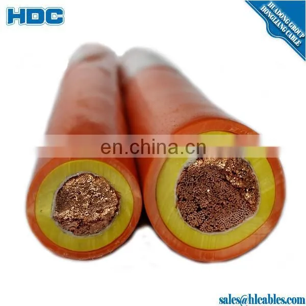 Flexible Welding cable double insulated black orange 450/750V 16 25 35 50 70 95 mm2 Rubber Compound Insulation Material