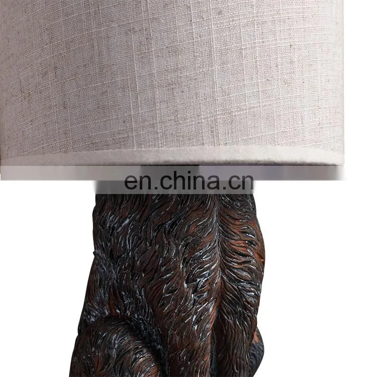 Top sale hotel living room rabbit shape animal resin vintage table lamps for home decor