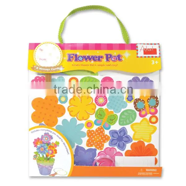 Decoration For gift Paper craft Flower pot DIY 3D Paper Flower