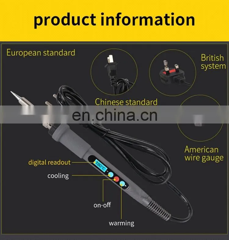 LCD digital-displayed soldering iron with adjustable constant temperature