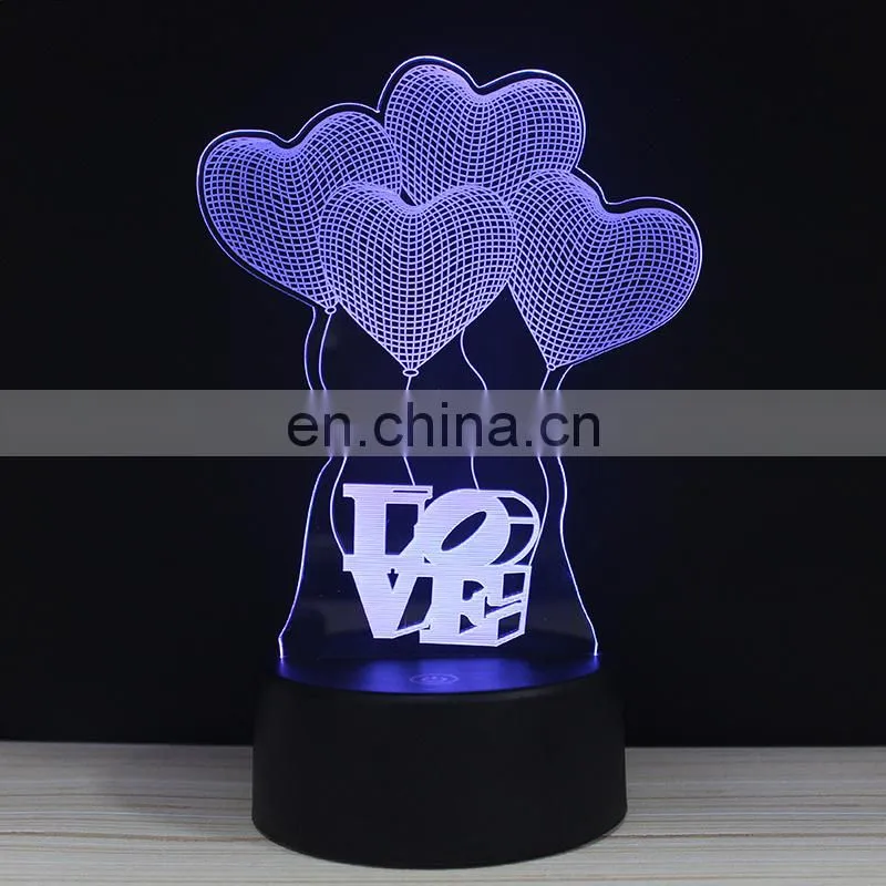 Custom design USB acrylic lighting 3d desk light table lamp for kids