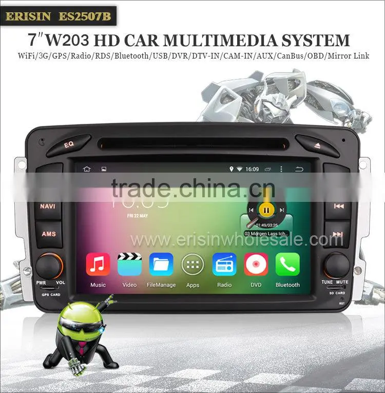 Erisin ES2507B 2 Din 7 inch Touch Screen Android 4.4.4 Car DVD Player for Mercedes W203