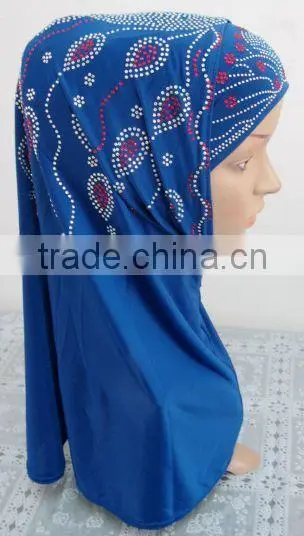 A226 Fashion 2015 beaded two piece muslim hijab