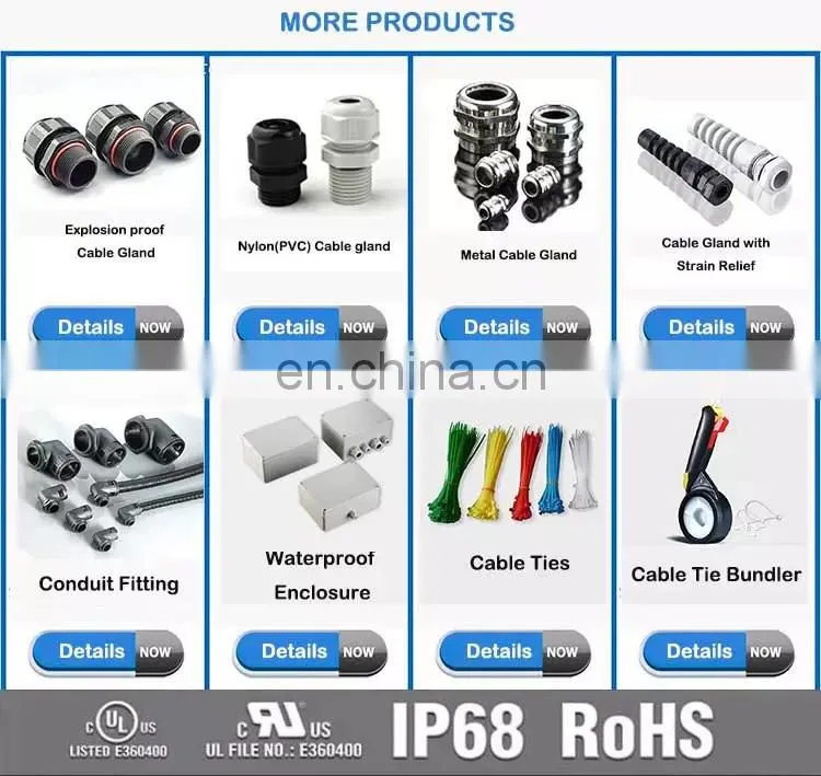 White Cable Gland Waterproof Adjustable 3-16mm Cable Connectors PG7 PG9 PG11 PG13.5 PG16 PG19 Plastic Cable Gland Joints