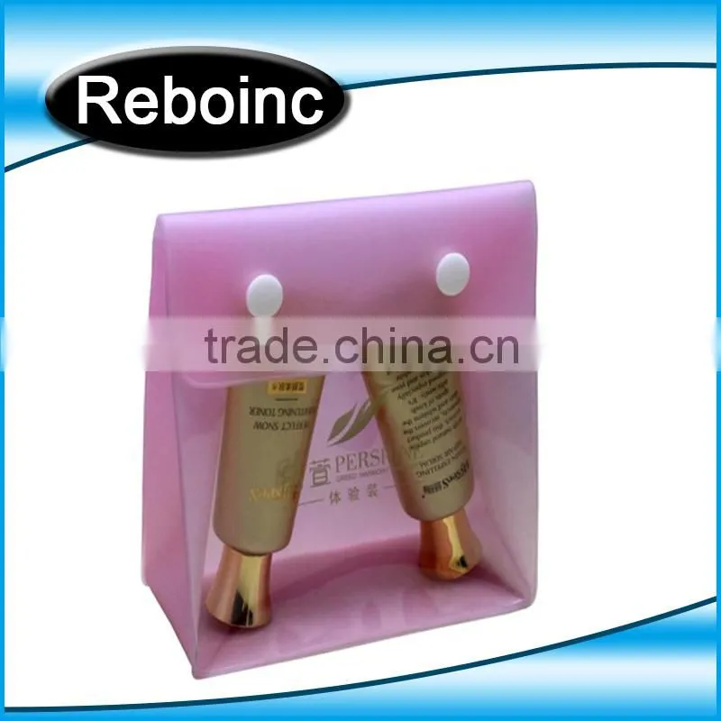High quality pvc button makeup bag with customized logo XYL-C004