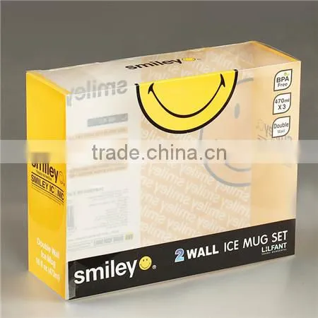 smiley plastic packing box with lid