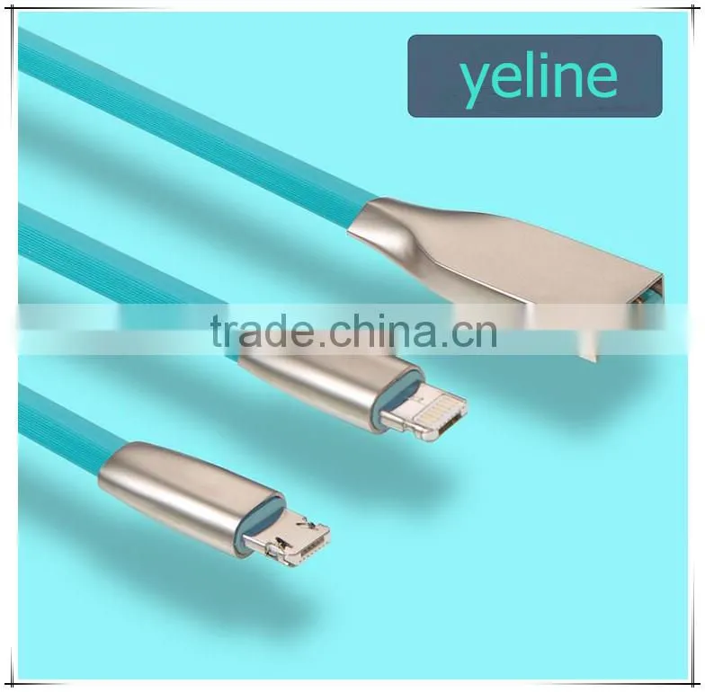 2016 popular stainless steel one side mic usb one side for iphpne data cable for oppo R9/N1/A53