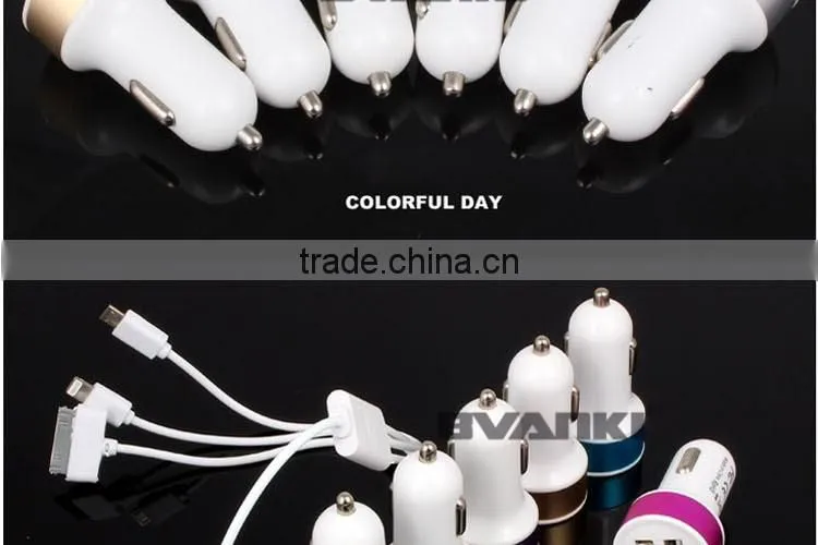 2016 New arrival customize Colorful Aluminum Ring mini Universal car charger , single / dual usb car charger for mobile phone