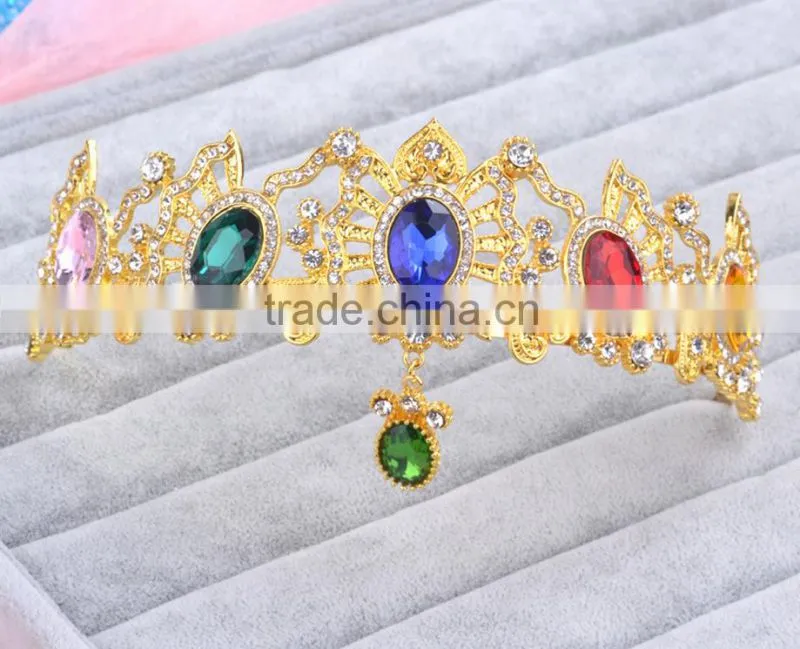 The new bride crown headdress red diamond white wedding jewelry