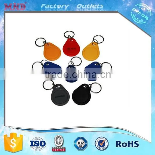 MDK13 FM11R08 chip HF 13.56Mhz rfid keyfob smart key tag chain with logo number printing