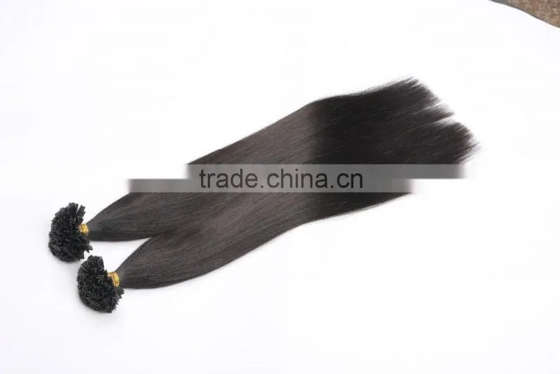 Taobao hot selling v shape remy human hair pre bonded hair extensions