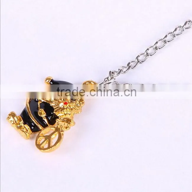 Zinc alloy Christmas Stockings snowman bell necklace