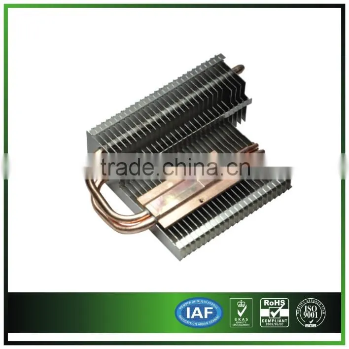 customized copper heat pipe cross fin heatsink