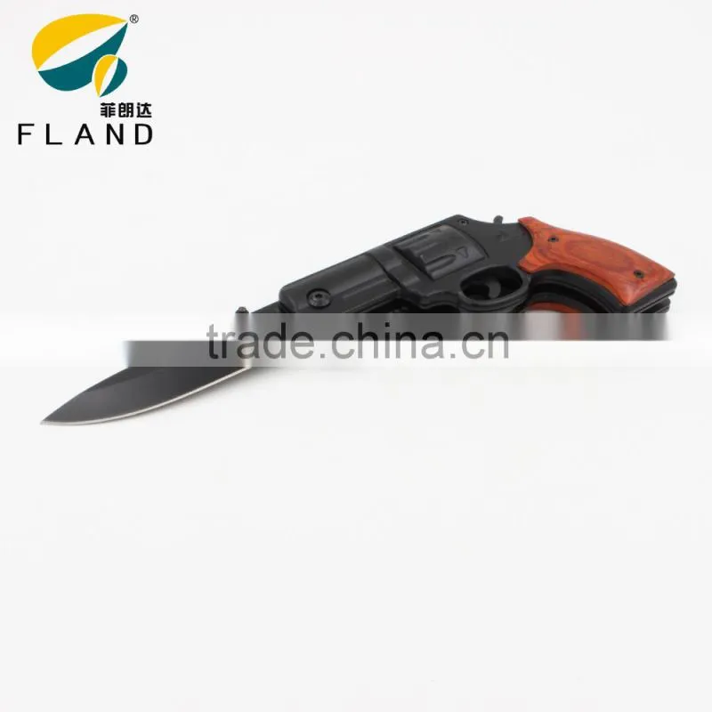 Creative Design Black Oxide 3Cr13 Stainless Steel Blade Gun Shaped Folding Knife