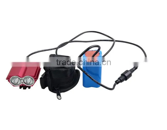 Factory Price 4*18650 Batteries Powered Bicycle Light 2 XML T6 LED Bicycle LED Light