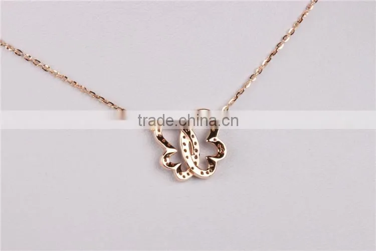 Dubai jewellry butterfly necklace girl's silver sterling necklace fashion jewelry