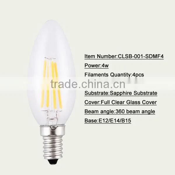 New Led Light Shenzhen Supplier Filament Candle Light LED