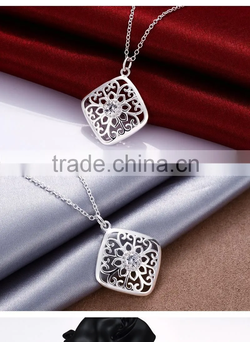 America Hot Selling New Fashion Style Fast Delivery Wholesale fashion Silver plated Zircon necklaces