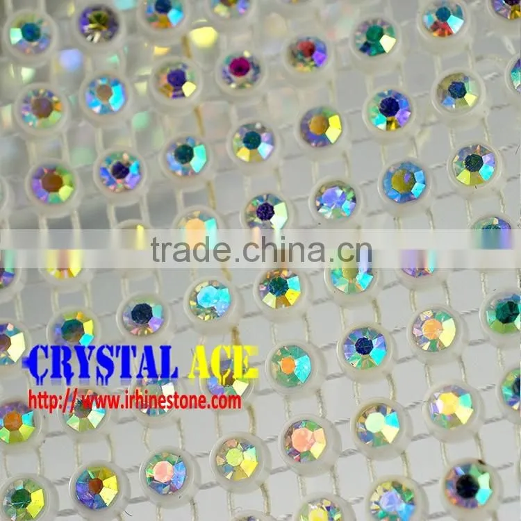 Cheap 24 rows crystal strass roll, elasitc stretch trimming rhinestone roll